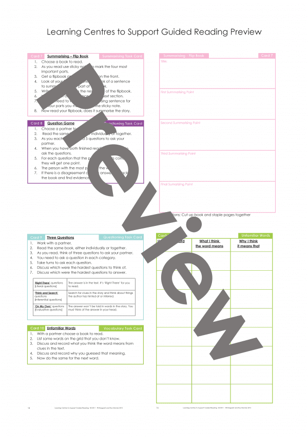 Learning Centres to Support Guided Reading (Book 1) - Image 2