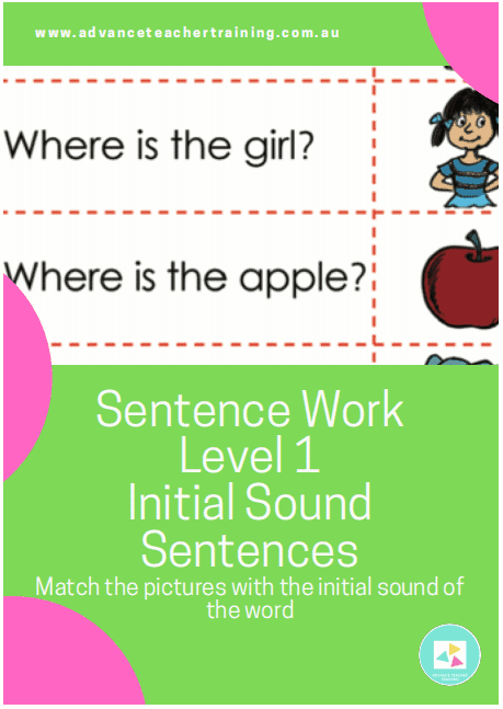 Sentence Work Level 1 Initial Sound Sentences Advance Teacher Training